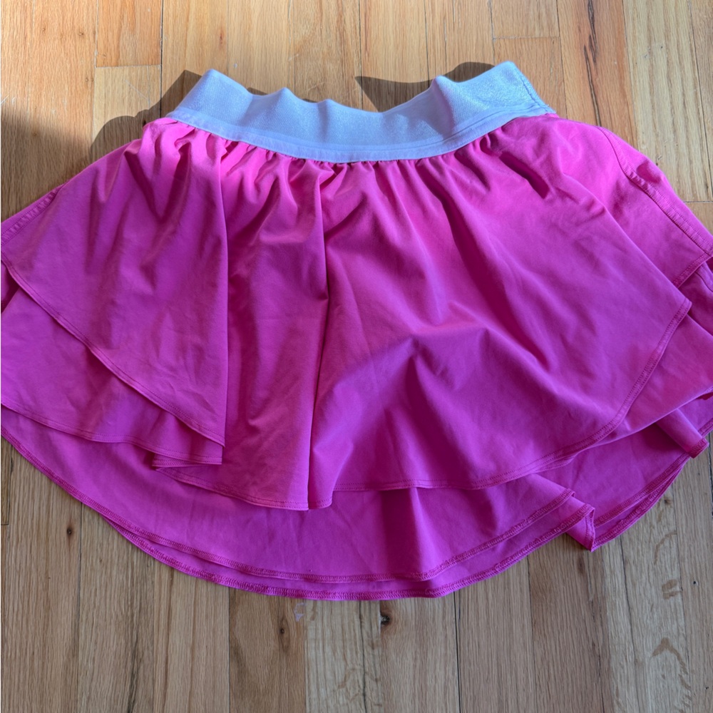 lululemon athletica Pink Circle Skirt with White Waistband